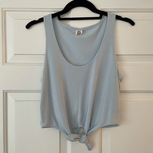 Size XS Light Blue Tie Front Tank Top